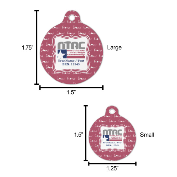 Custom Design - Round Pet ID Tag - Comparison Scale