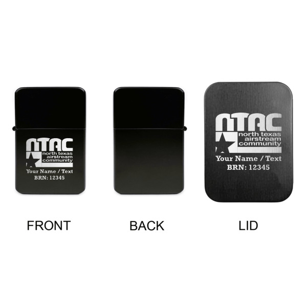 Custom Design - Windproof Lighters - Black, Single Sided, w Lid - APPROVAL