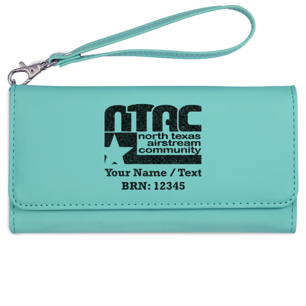 Custom Design - Ladies Wallet - Leather - Teal - Front View