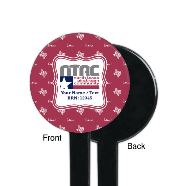 Custom Design - Black Plastic 7" Stir Stick - Single Sided - Round - Front & Back