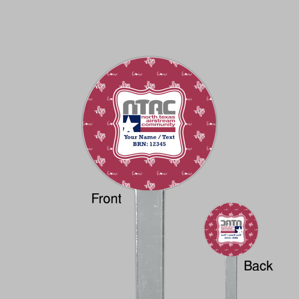 Custom Design - Clear Plastic 7" Stir Stick - Round - Front & Back