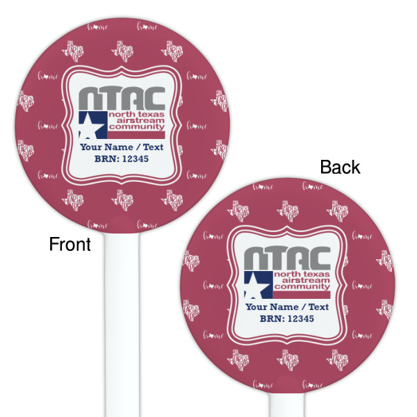 Custom Design - White Plastic 5.5" Stir Stick - Double Sided - Round - Front & Back