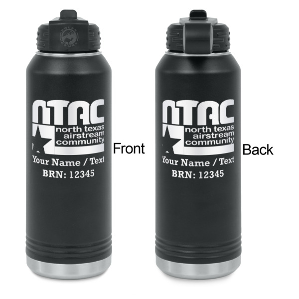 Custom Design - Laser Engraved Water Bottles - Front & Back Engraving - Front & Back View