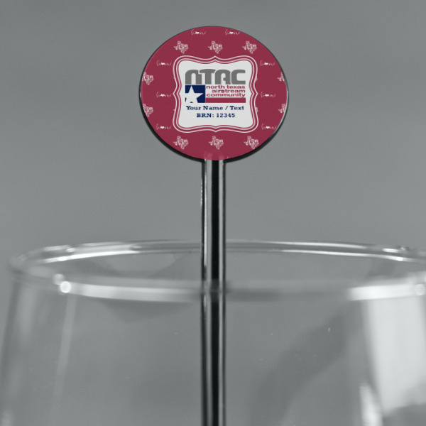 Custom Design - Black Plastic 5.5" Stir Stick - Round - Main