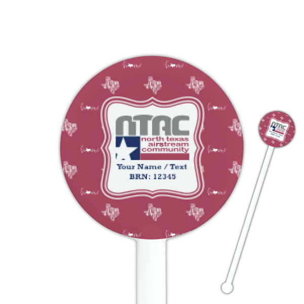Custom Design Your Own 5.5" Round Plastic Stir Sticks - White - Single-Sided