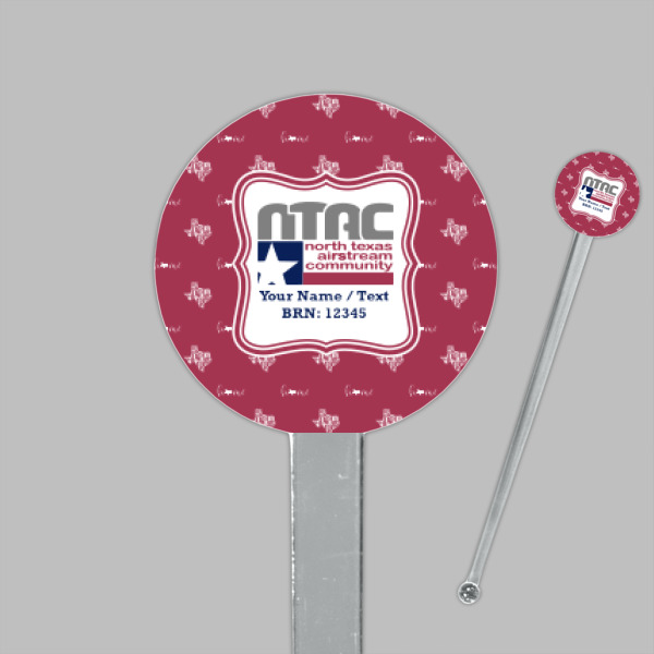 Custom Design - Clear Plastic 7" Stir Stick - Round - Closeup