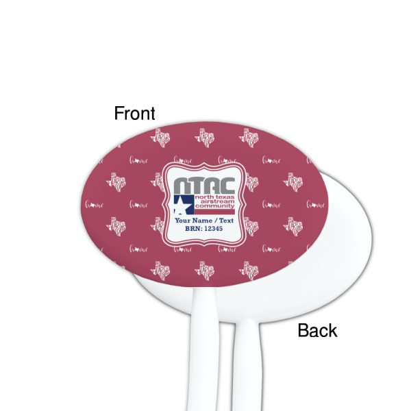 Custom Design - White Plastic 7" Stir Stick - Single Sided - Oval - Front & Back