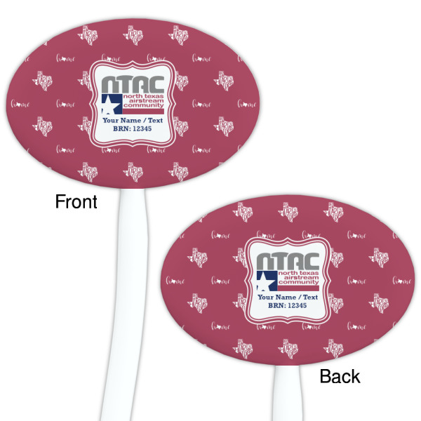 Custom Design - White Plastic 7" Stir Stick - Double Sided - Oval - Front & Back