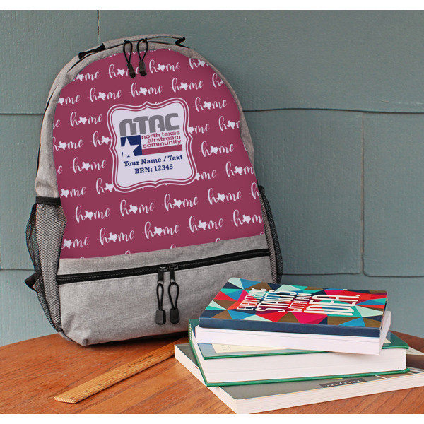 Custom Design - Large Backpack - Gray - On Desk