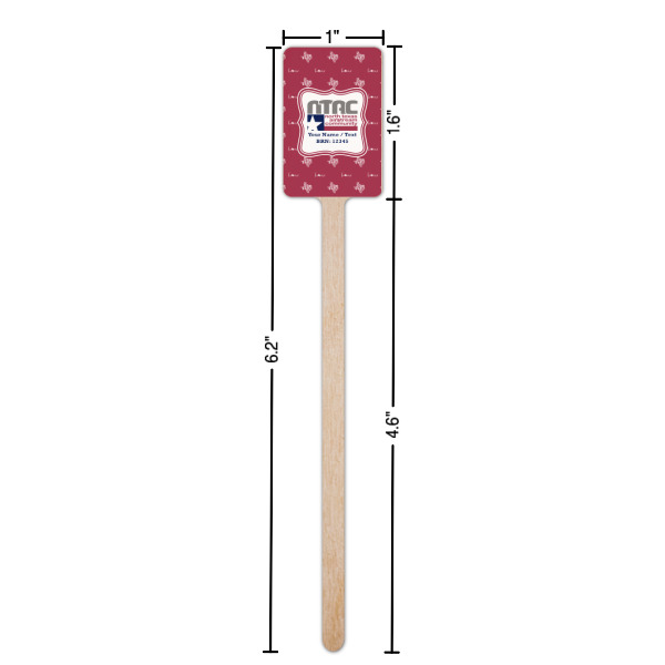Custom Design - Wooden 6.25" Stir Stick - Rectangular - Dimensions