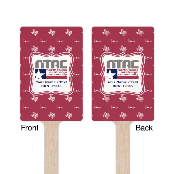 Custom Design - Wooden 6.25" Stir Stick - Rectangular - Double Sided - Front & Back
