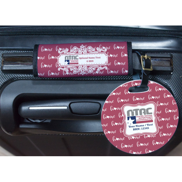 Custom Design - Round Luggage Tag & Handle Wrap - In Context