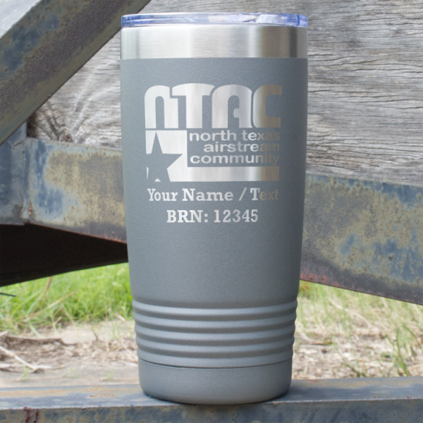 Custom North Texas Airstream Community 20 oz Stainless Steel Tumbler - Grey - Double-Sided