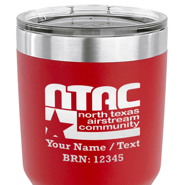 Custom Design - 30 oz Stainless Steel Ringneck Tumbler - Red - CLOSE UP
