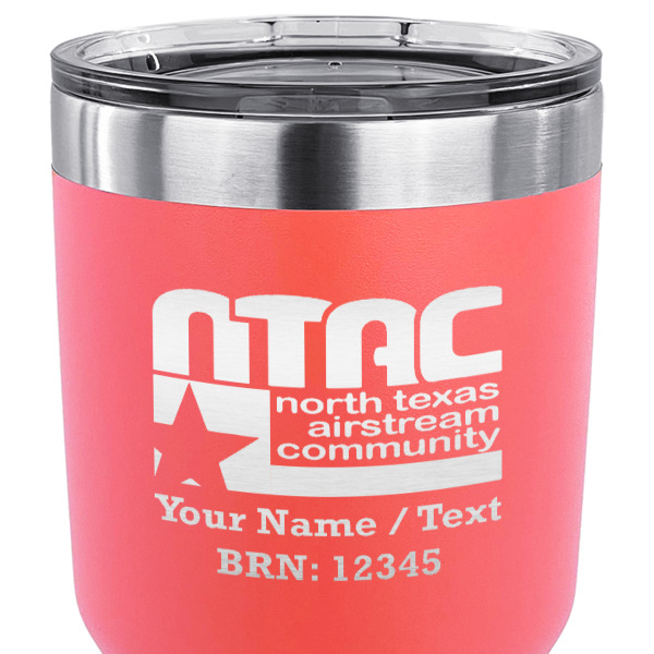 Custom Design - 30 oz Stainless Steel Ringneck Tumbler - Coral - CLOSE UP