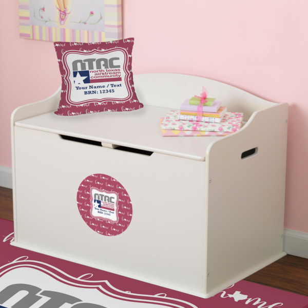Custom Design - Round Wall Decal on Toy Chest