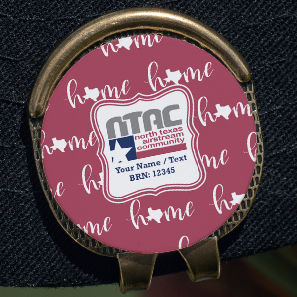 Custom Design - Golf Ball Marker Hat Clip - Gold - Close Up