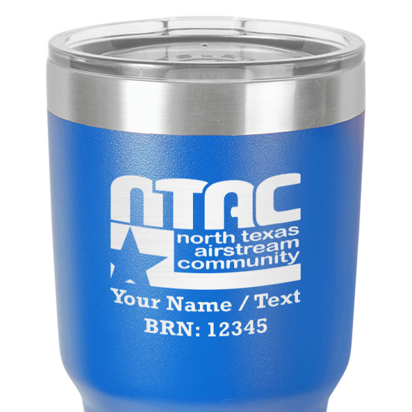 Custom Design - 30 oz Stainless Steel Ringneck Tumbler - Blue - Close Up