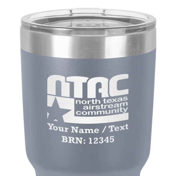 Custom Design - 30 oz Stainless Steel Ringneck Tumbler - Grey - Close Up