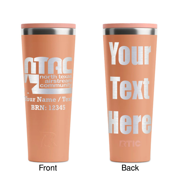 Custom Design - Peach RTIC Everyday Tumbler - 28 oz. - Front and Back
