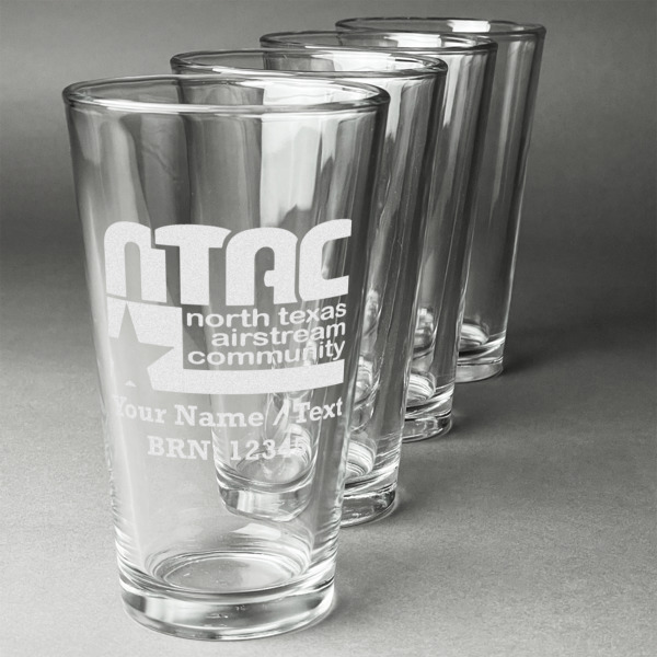 Custom Design - Set of Four Engraved Pint Glasses - Set View