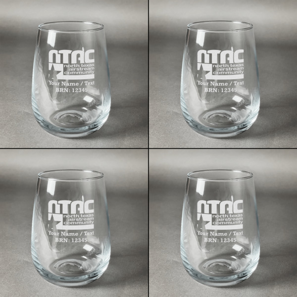 Custom Design - Set of Four Personalized Stemless Wineglasses (Approval)