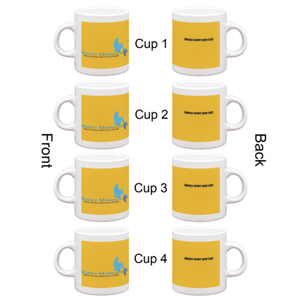 Custom Design - Single Shot Espresso Cup - Set of 4 - Front & Back