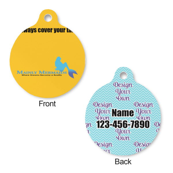 Custom Design - Round Pet ID Tag - Small - Front & Back View
