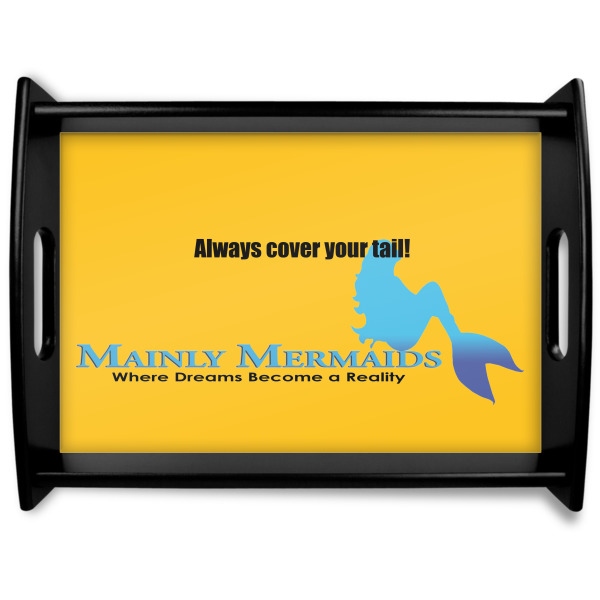 Custom Design Your Own Black Wooden Tray - Large
