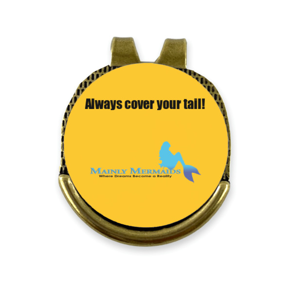 Custom Design - Golf Ball Marker Hat Clip Gold - Front