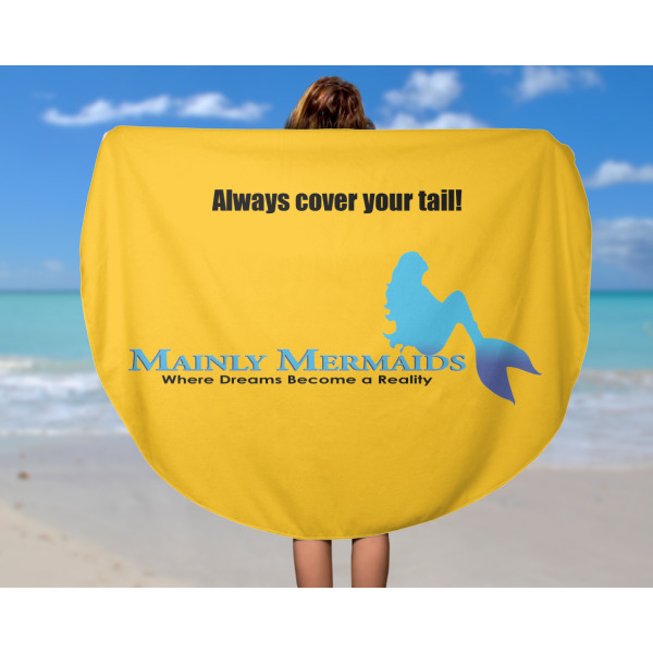 Custom Design - Round Beach Towel - In Use