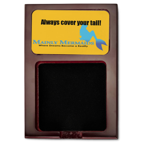 Custom Design - Red Mahogany Sticky Note Holder - Flat