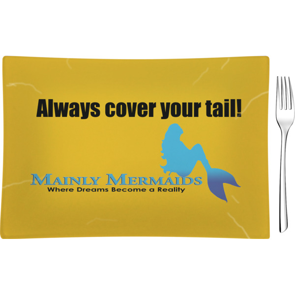 Custom Design Your Own Rectangular Glass Appetizer / Dessert Plate