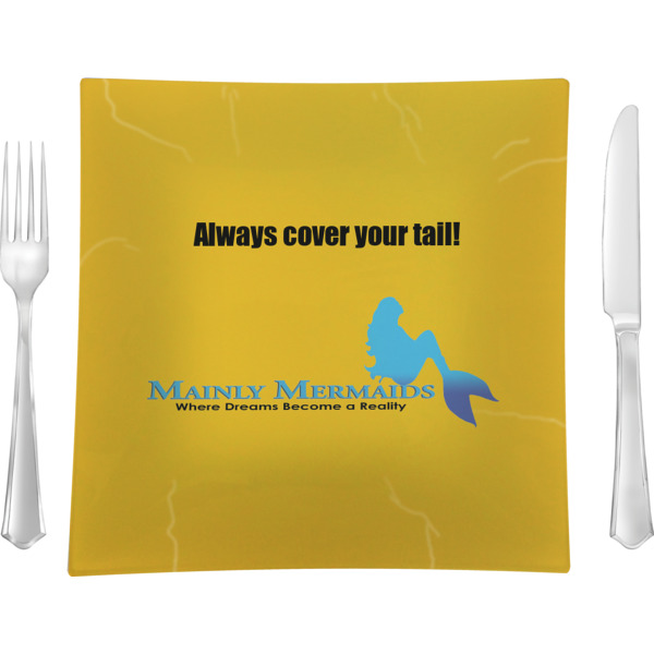 Custom Design Your Own 9.5" Glass Square Lunch / Dinner Plate