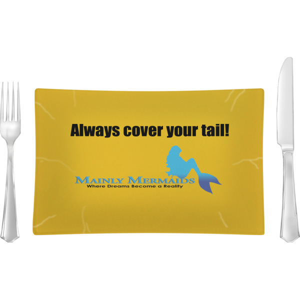 Custom Design Your Own Rectangular Glass Lunch / Dinner Plate