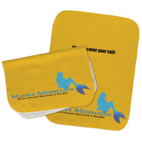 Custom Design - Two Rectangle Burp Cloths - Open & Folded