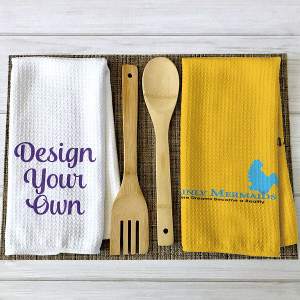 Custom Design - Waffle Weave Towels - 2 Print Styles