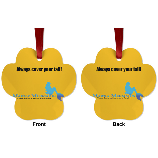 Custom Design - Metal Paw Ornament - Front and Back