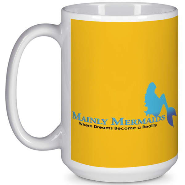 Custom Design Your Own 15 oz Coffee Mug - White