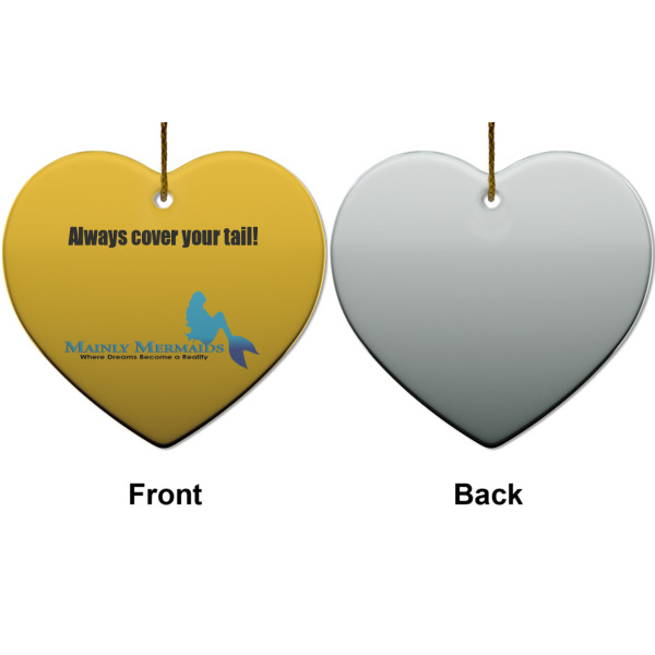 Custom Design - Ceramic Flat Ornament - Heart Front & Back (APPROVAL)