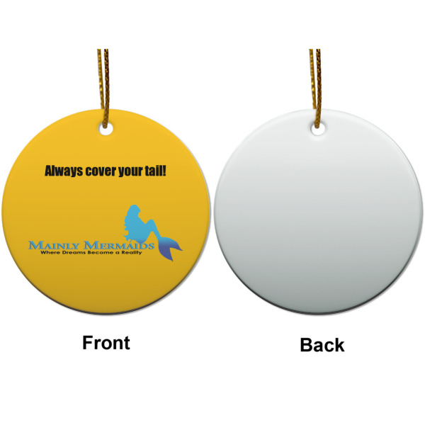 Custom Design - Ceramic Flat Ornament - Circle Front & Back (APPROVAL)