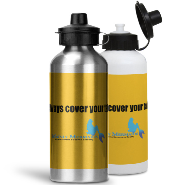 Custom Design - Aluminum Water Bottles - MAIN (white &silver)