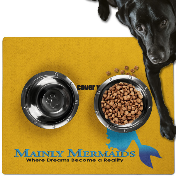 Custom Design - Dog Food Mat - Large LIFESTYLE