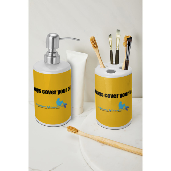 Custom Design - Ceramic Bathroom Accessories - LIFESTYLE (toothbrush holder & soap dispenser)