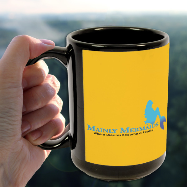 Custom Design - 15oz. Black Mug - Lifestyle