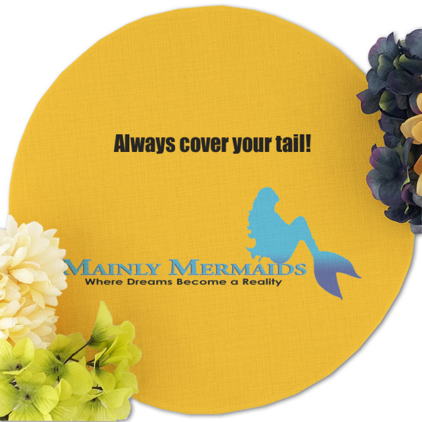 Custom Design - Round Linen Placemats - Front (w flowers)
