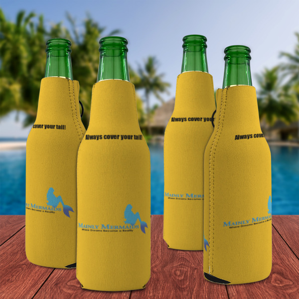 Custom Design - Zipper Bottle Cooler - Set of 4 - Lifestyle