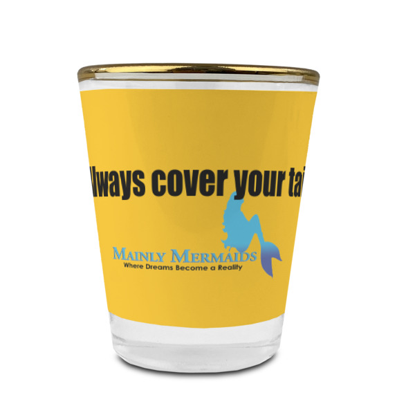 Custom Design - Glass Shot Glass - Gold Rim - Front