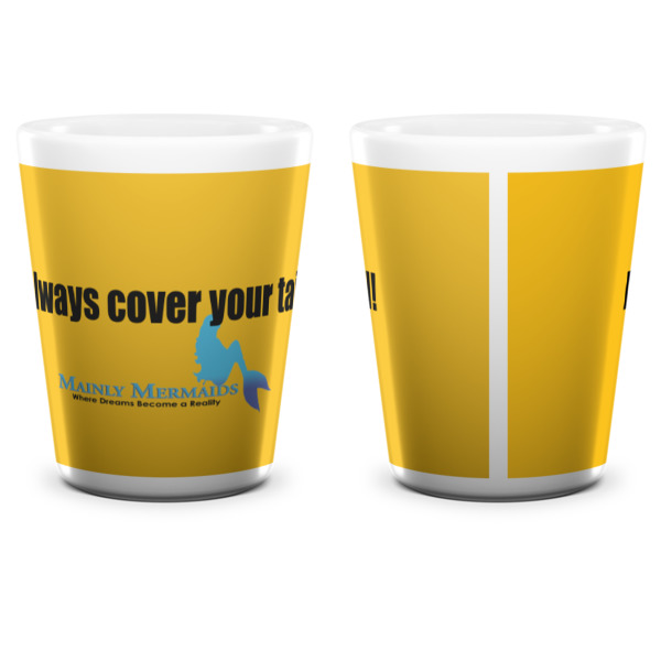 Custom Design - Ceramic Shot Glass - White - Front & Back