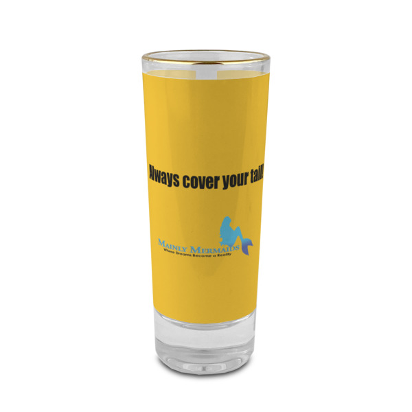 Custom Design Your Own 2 oz Shot Glass - Glass with Gold Rim